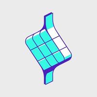 Ketupat isometric vector icon illustration