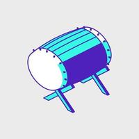 Bedug drum isometric vector icon illustration