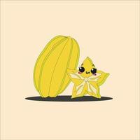 starfruit illustration that resembles a shining star vector