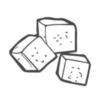 Hand draw of sugar cubes. Vector illustration.