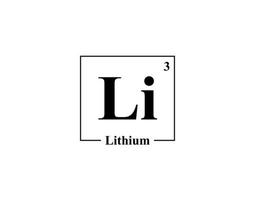 Lithium icon vector. 3 Li Lithium vector