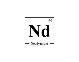 Neodymium icon vector. 60 Nd Neodymium vector