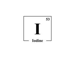 Iodine icon vector. 53 I Iodine vector