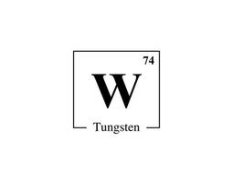 Tungsten icon vector. 74 W Tungsten vector