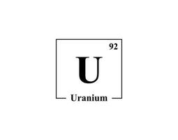 Uranium icon vector. 92 U Uranium vector