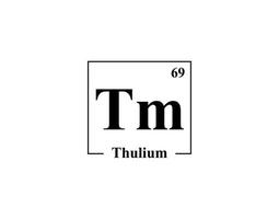 Thulium icon vector. 69 Tm Thulium vector