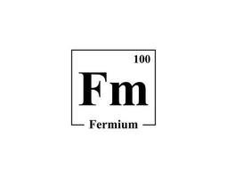 Fermium icon vector. 100 Fm Fermium vector