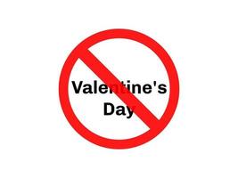 icono prohibido del día de san valentín. sin san valentin vector