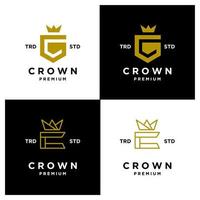 Crown letter C logo icon design set collection vector