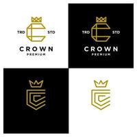 Crown letter C logo icon design set collection vector