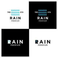 lluvia letra r logo icono diseño moderno logo set colección vector