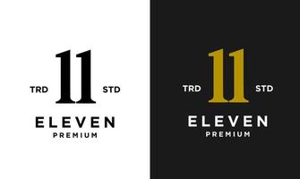 Eleven Initial number 11 icon design logo minimal vector