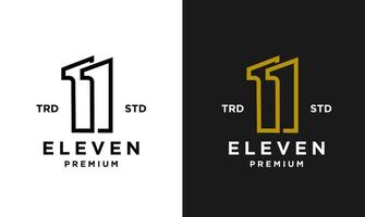 Eleven Initial number 11 icon design logo minimal vector