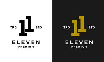 Eleven Initial number 11 icon design logo minimal vector