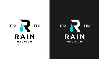 Rain Letter R Logo Icon Design Modern Logo vector