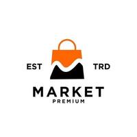 Market shop bag initial M logo icon design vector