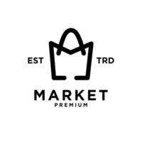 Market shop bag initial M logo icon design vector