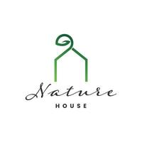 Nature house logo template design vector