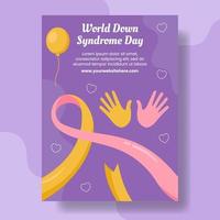 World Down Syndrome Day Vertical Poster Flat Cartoon Hand Drawn Templates Illustration vector