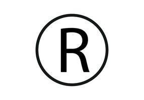 Registered trademark logo icon. Copyright mark symbol icon vector