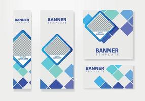 Web banner template design set layout with photo and text space. vector