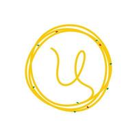 Initial U Circle Noodle Logo vector