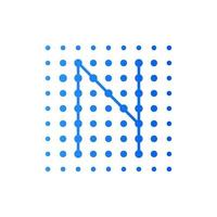 Initial N Dots Square Logo vector