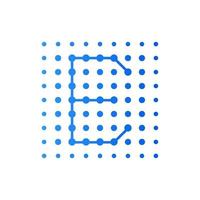 Initial E Dots Square Logo vector