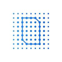 Initial O Dots Square Logo vector