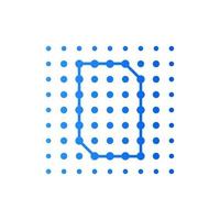 Initial O Dots Square Logo vector