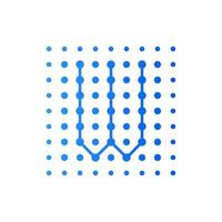 Initial W Dots Square Logo vector