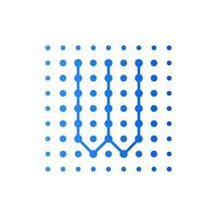 Initial W Dots Square Logo vector