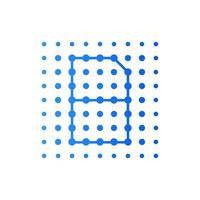 Initial B Dots Square Logo vector