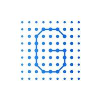 Initial G Dots Square Logo vector