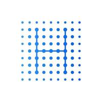 Initial H Dots Square Logo vector