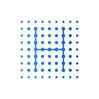 Initial H Dots Square Logo vector