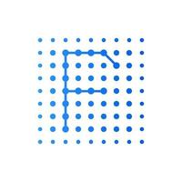 Initial F Dots Square Logo vector