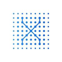 Initial X Dots Square Logo vector