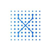 Initial X Dots Square Logo vector