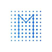 Initial M Dots Square Logo vector