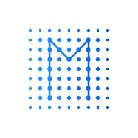 Initial M Dots Square Logo vector