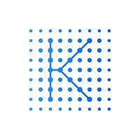 Initial K Dots Square Logo vector