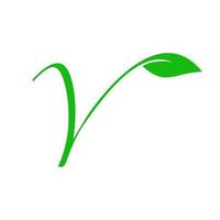 Initial V Leaf Logo vector