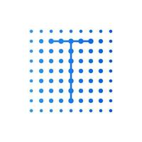 Initial T Dots Square Logo vector