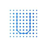 Initial U Dots Square Logo vector