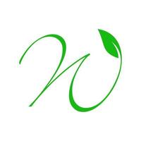 Initial W Leaf Logo vector