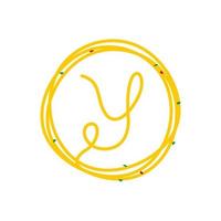 Initial Y Circle Noodle Logo vector