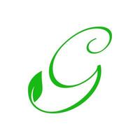 Initial G Leaf Logo vector
