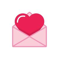 isolate valentine's day pink love letter flat icon vector