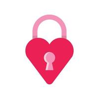 isolate vector valentine's day pink heart key flat icon